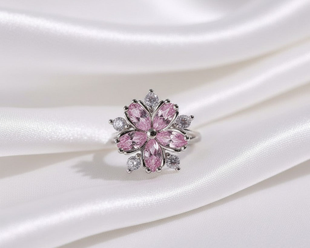 Amroze Heritage - Adjustable Floral Marquise Ring