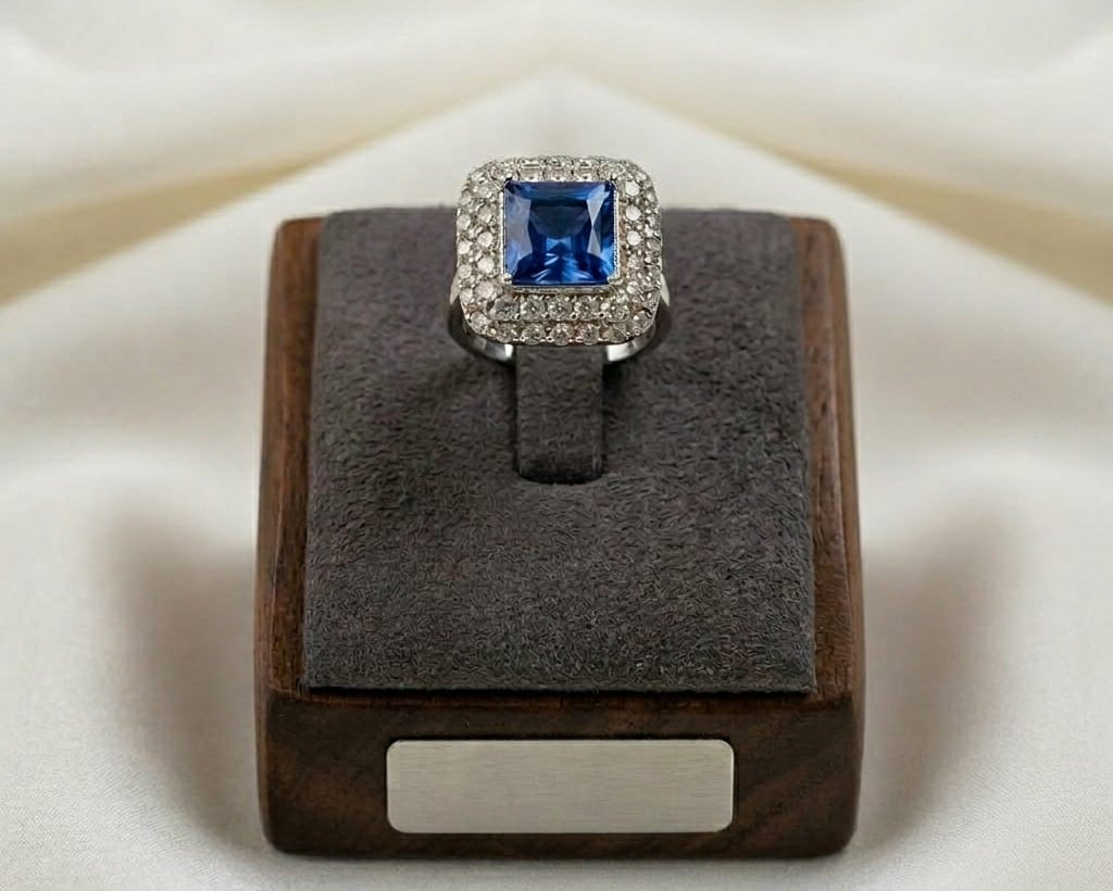 Amroze Heritage - Regal Neelum Adjustable Ring - RG-EM-005
