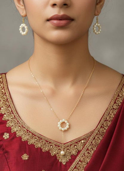 Amroze Heritage - Round Flower Necklace  - NK-EM-006