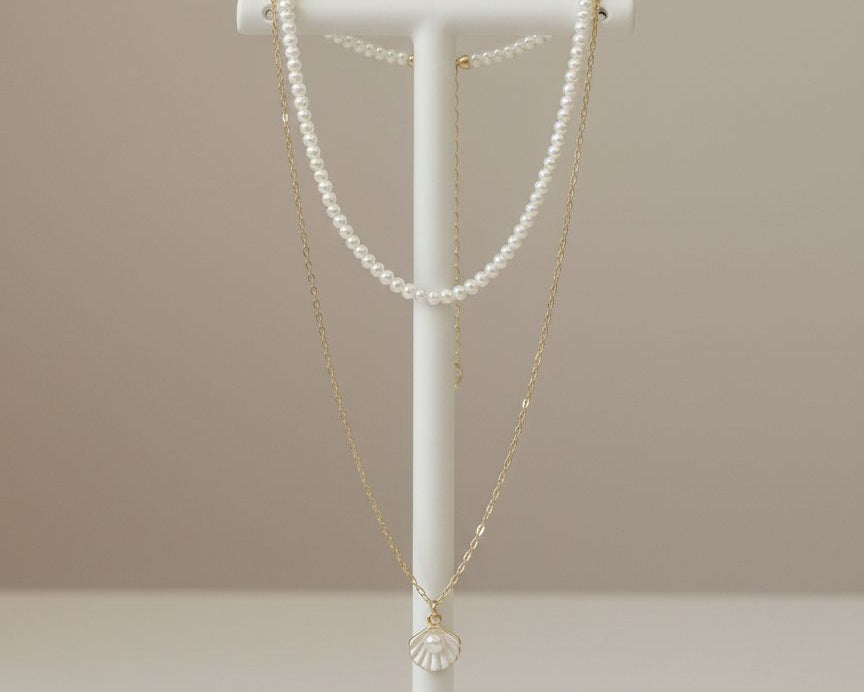 Amroze Heritage - Seashell Grace Layered Necklace - NK-EM-009