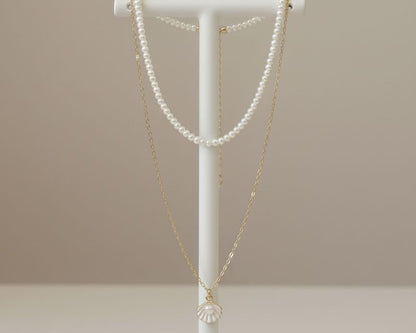 Amroze Heritage - Seashell Grace Layered Necklace - NK-EM-009