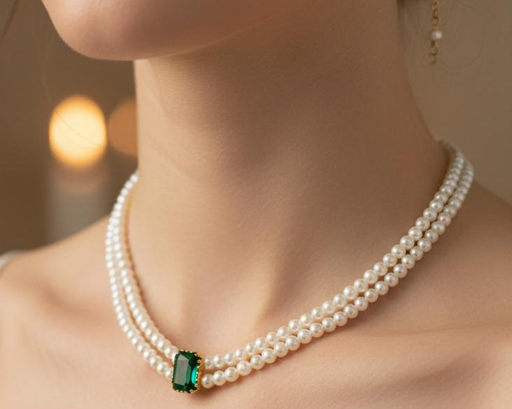 Amroze Heritage - Sultana Pearl Choker - CK-EM-004