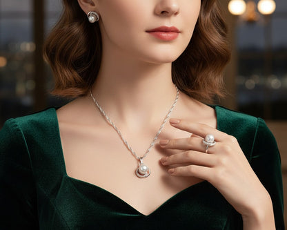 Amroze Heritage - Pearl Drop Pendant Set -