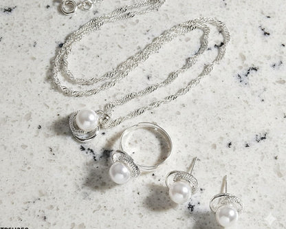 Amroze Heritage - Pearl Drop Pendant Set -