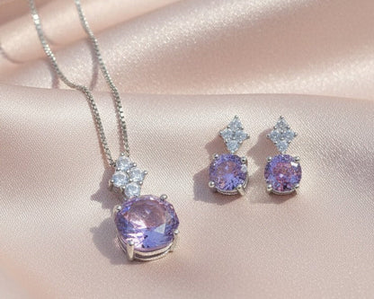 Amroze Heritage - Round Zircon Pendant Set –