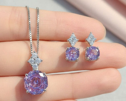 Amroze Heritage - Round Zircon Pendant Set –