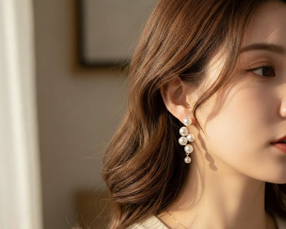 Amroze Heritage - ZigZag Pearl Drop Earrings Pair –