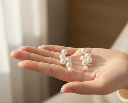 Amroze Heritage - ZigZag Pearl Drop Earrings Pair –