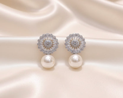 Amroze Heritage - Floral Sparkle Stud Earrings –