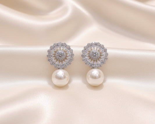 Amroze Heritage - Floral Sparkle Stud Earrings –