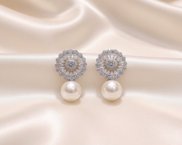 Amroze Heritage - Floral Sparkle Stud Earrings –