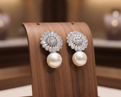 Amroze Heritage - Floral Sparkle Stud Earrings –