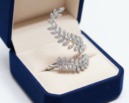 Amroze Heritage - Twin Leaf Adjustable Ring -