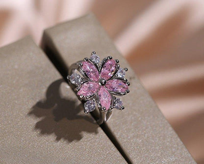 Amroze Heritage - Adjustable Floral Marquise Ring