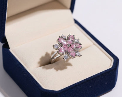 Amroze Heritage - Adjustable Floral Marquise Ring