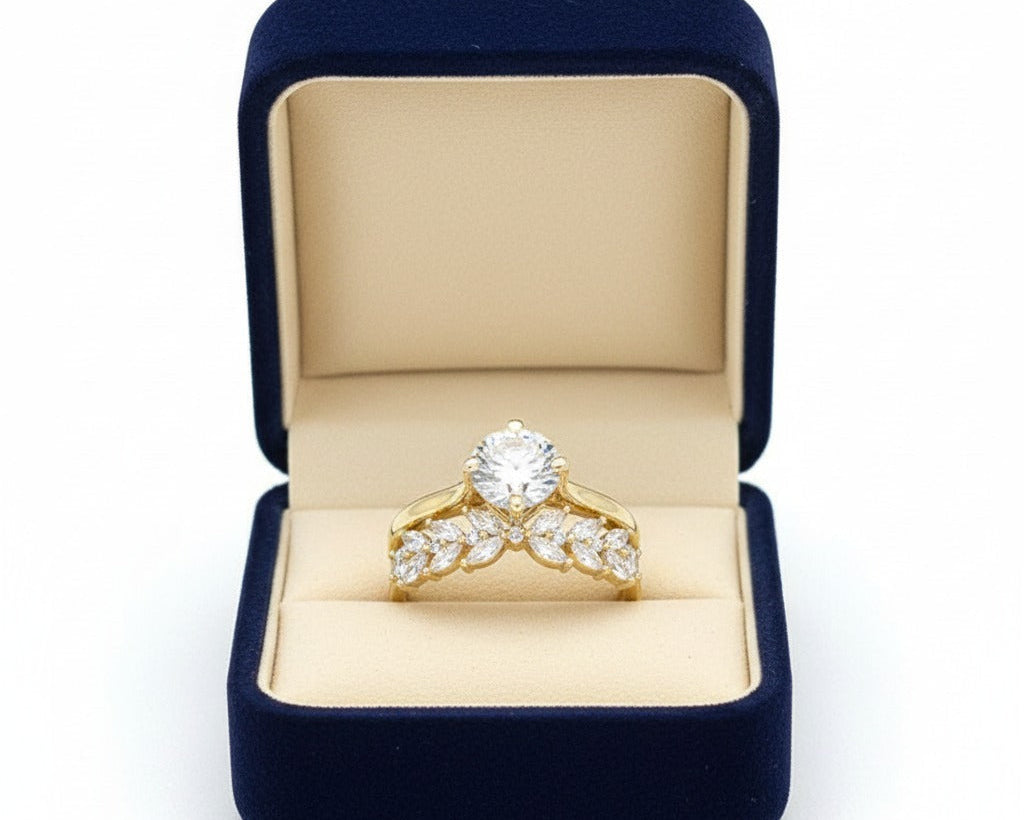 Amroze Heritage - Marquise & Round Couple Ring -