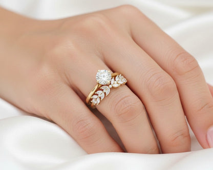 Amroze Heritage - Marquise & Round Couple Ring -