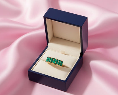 Amroze Heritage - Elegant Baguette 7 size Layered Ring