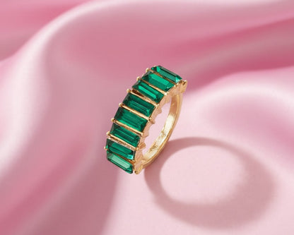 Amroze Heritage - Elegant Baguette 7 size Layered Ring
