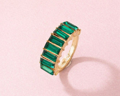 Amroze Heritage - Elegant Baguette 7 size Layered Ring