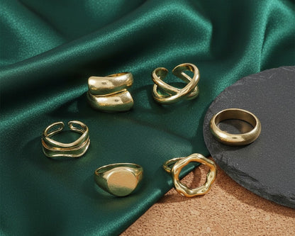 Amroze Heritage - 6-Piece Midi Ring Set