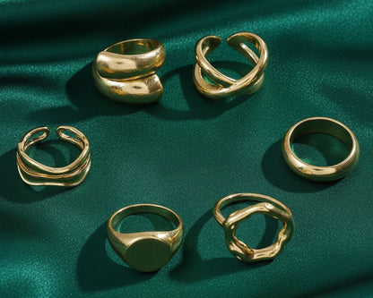 Amroze Heritage - 6-Piece Midi Ring Set