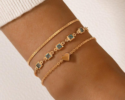 Amroze Heritage - Heart Three Charm Bracelet