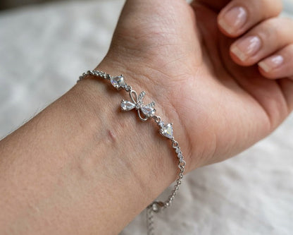 Amroze Heritage - Bow and Heart Design Adjustable Bracelet