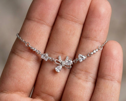 Amroze Heritage - Bow and Heart Design Adjustable Bracelet