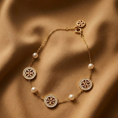 Amroze Heritage-Aurelia Pearl Medallion Bracelet BR-EM-0032