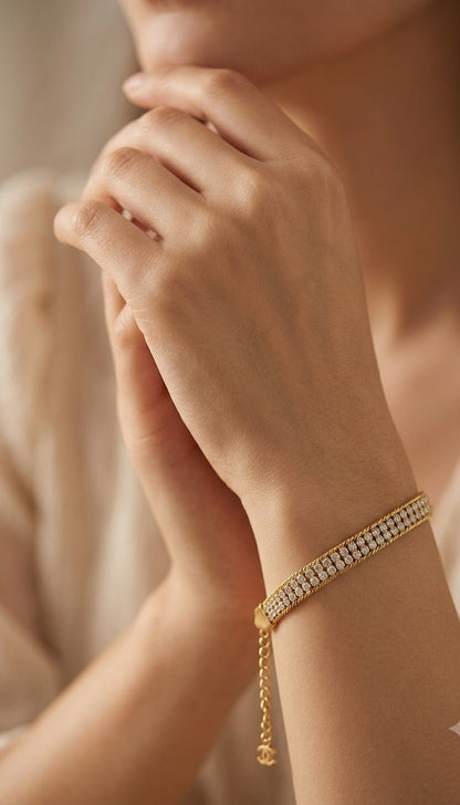 Amroze Heritage-Zareen Chain Bracelet-BR-EM-0034