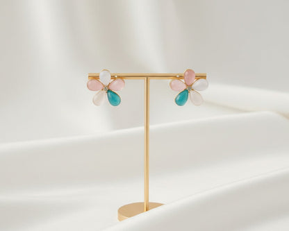 Amroze Heritage -  Flower Stud Earrings Pair –
