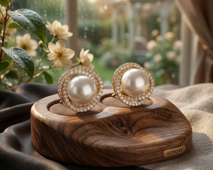 Amroze Heritage - Timeless Pearl Studs -