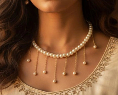 Amroze - Pearl Drop Necklace - NK-EM-004