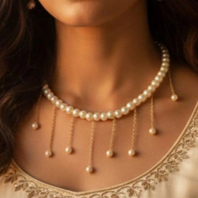Amroze - Pearl Drop Necklace - NK-EM-004